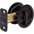 thumbnail image 2 of Round Pocket Door Lock, Privacy (Bed/Bath) Latch, 2-3/8" Backset, RCL, Matte Black by Stone Harbor Hardware, 2 of 5