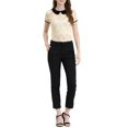 thumbnail image 2 of INSPIRE CHIC Blouse en Dentelle Transparente à Manches Courtes pour Femme à Col Peter Pan Contrastant S Beige, 2 of 6