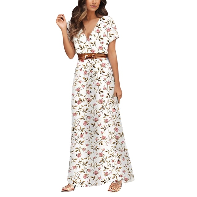 Women Daily Slim Dress Knee Length Dress for Women Long Dress Sleeveless Cold Summer Work Dresses Shoulder Solid&Print Split Hem Ladies Dresses Summer Casual Drawstring Casual Dress