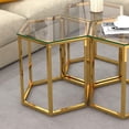 thumbnail image 4 of Table d'Appoint Contemporaine en Métal et Verre - Or, 4 of 7