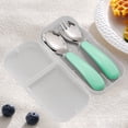 thumbnail image 4 of Stainless Steel Kids Travel Utensil Set, Portable Spoon Fork Training Cutlery with Case, 4 of 7