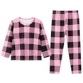 thumbnail image 1 of WEAIXIMIUNG Tout-Petits Enfants Bébés Garçons Filles Pyjamas à Carreaux Imprimés Manteaux d'Hiver Pantalons Ensembles Tenue 2-3 Ans, 1 of 3