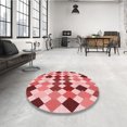 thumbnail image 4 of Ahgly Company Tapis d'Intérieur Ronds Transitionnels Pastel Rose Lavables à la Machine, 6 Pieds Rond, 4 of 7