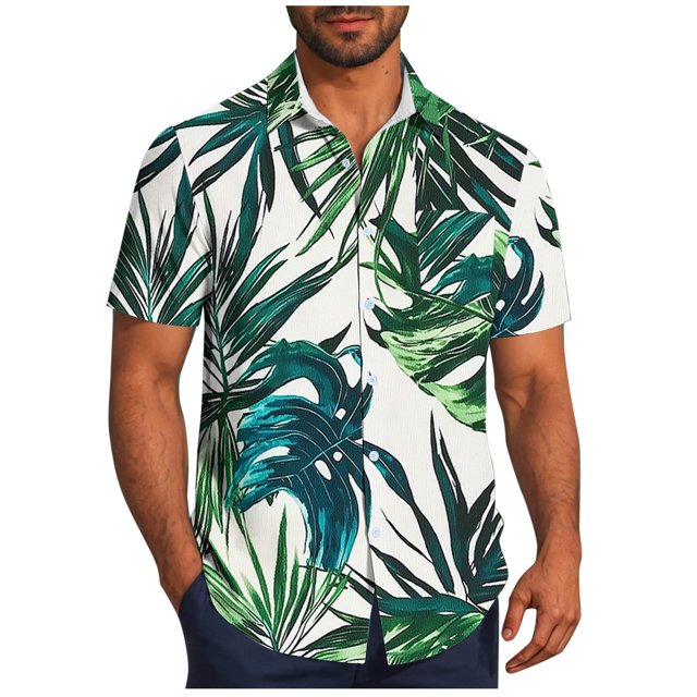 Pisexur T-shirts pour Hommes, Mode Décontractée Imprimée avec Poche, Boutons, Manches Courtes, Col Rabattu, Chemise de Golf Bleue, 2TG