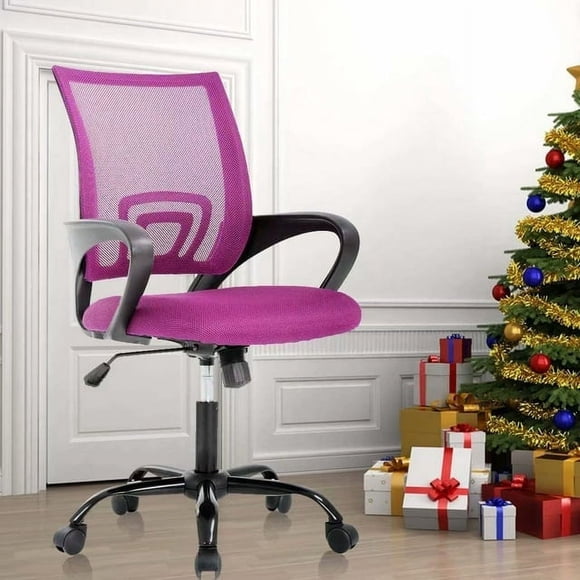 Dkelincs Mesh Office Chair Computer Desk Chair with 360° Casters & Armrest, Pink