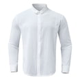 thumbnail image 4 of Kcodviy Turn-Down Shirt Long Dragon Button Up Shirt Tops Button Sleeve Men's Large N Casual Solid Men Shirts, 4 of 6