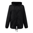 thumbnail image 5 of Manteau Imperméable à Capuche pour Femme, Mode Décontractée, Couleur Unie, avec Fermeture Éclair et Poches, à Panneaux, pour l'Extérieur, 5 of 5