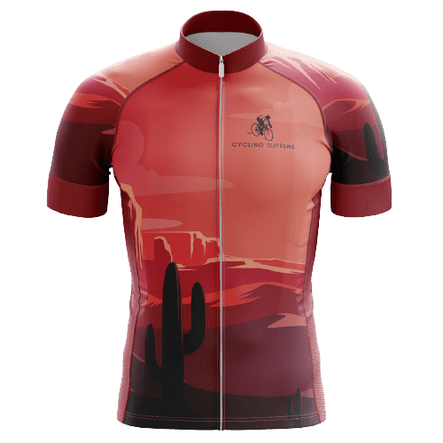 Red Sunset Cactus Men's Cycling Jersey - XXS