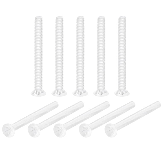 Unique Bargains M2x20mm Plastic Phillips Machine Screws, PC Flat Head Machine Bolts 25 Pack