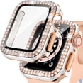 thumbnail image 1 of LEIXIUER for Apple Watch case 45mm with Tempered Glass Screen Protector for iwatch Series 7, Bling Crystal Diamond Rhinestone Bumper Full Cover Protective Case Women Girls 45mm, 1 of 6