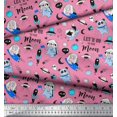 thumbnail image 3 of Soimoi Poly Georgette Fabric Planet,Rocket & Astronaut Animals Cartoon Print Fabric by Yard 42 Inch Wide, 3 of 3