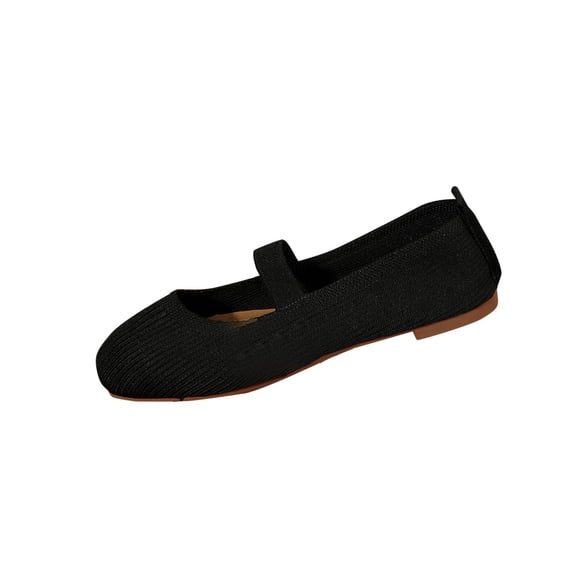 RXMEKW Mary Jane Flats for Women with Knit Mesh Upper and Adjustable Strap in Beige Size 36