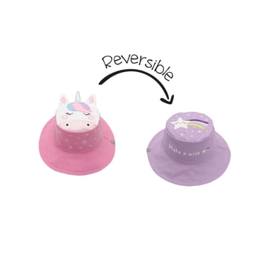 FlapJackKids - Reversible Baby, Kids & Toddler Sun Hat - Unicorn & Star - UPF 50+