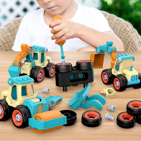 Sentmoon Race Cars 4Pack Construction Truck Toys Educational Take Trucks, Engineering Car Toys For Boys 2 3 4 5 6 Year Old Birthday Gift Gift for a 5 Year Old Boy