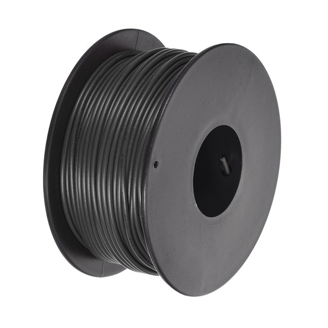 Uxcell 24AWG Stranded Wire Hookup 30M/100ft Black, Electrical Wire UL1007 Spool