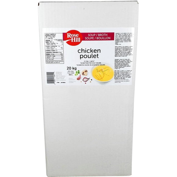 Rose Hill - Chicken Soup Base (6160-No MSG added) Select Box - Single Pack - 20kg - Rich Chicken Flavor for Soups, Sauces, & More (1ct)