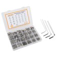thumbnail image 2 of Screw Assembly Kit,1220PCS Screw Nut Washer Metal Screw Nut Washer Kit Flat Head Hex Socket Screw Kit Rugged and Tough, 2 of 14