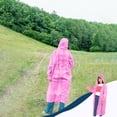 thumbnail image 5 of Fridja Économies d'Été Poncho de Pluie Extérieur Imperméable Portable Léger Réutilisable avec Capuche, Poncho de Pluie pour Hommes et Femmes pour Randonnée et Alpinisme, Rose, 5 of 5