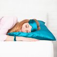 thumbnail image 3 of PiccoCasa Set of 2 Standard Satin Pillowcase Durable&Soft Enveloped Peacock Blue, 3 of 7