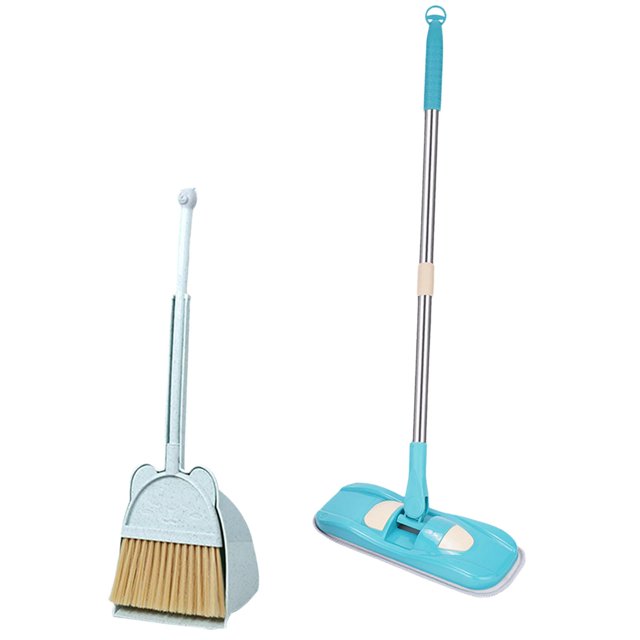 HILABEE Kids Cleaning Toy Set Play House Toy Role Playing Little Housekeeping Helper Set Blue