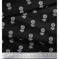 thumbnail image 3 of Soimoi Moss Georgette Fabric Floral Block Print Fabric by The Yard 42 Inch Wide, 3 of 3