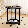 thumbnail image 4 of Yeciiwht Movable Night Stand Practical Double Layer Storage Nightstand Portable Bedside Table with Wheels Open Storage Side Table Small Storage Rack Sofa Mini Cabinet, Bedroom, Living Room, 4 of 6