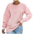 thumbnail image 1 of T-shirt Ample pour Femmes à Manches Longues, Blouse à Col Rond, Hauts Décontractés, Chandail en Molleton, 1 of 1