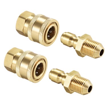 Unique Bargains Connecteurs Rapides en Laiton pour Tuyau de Jardin M14x1.5 Filetage Mâle & Femelle 2 Ensembles