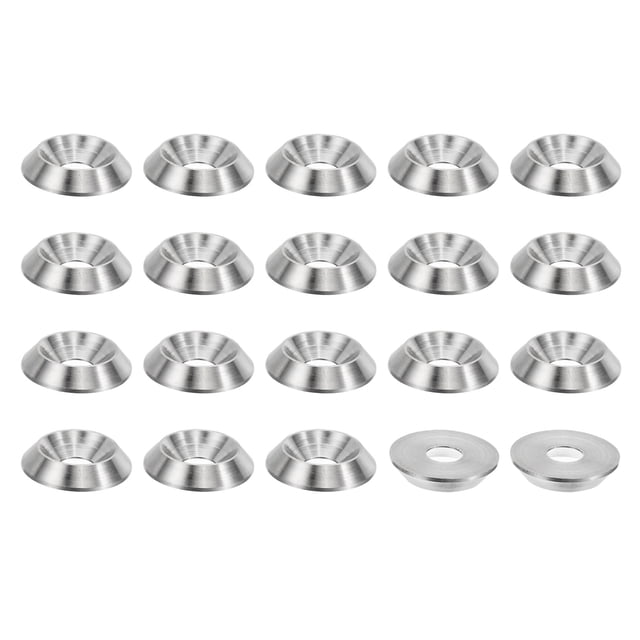 Unique Bargains Rondelle à Fraisage M5 16mmx3.5mm en Acier Inoxydable 304, Rondelle de Tasse de Finition, Joint de Tête de Vis/boulon, Lot de 20