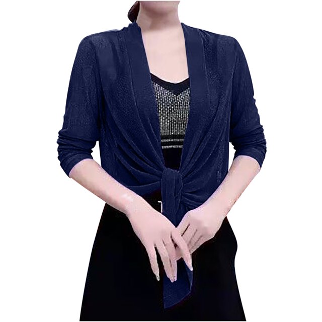 Robe à Manches Longues Femme en Mousseline Douce, Ouverte à l'Avant, Transparente, Cardigans à Manches Longues pour Robe de Soirée, Cardigan Ouvert à l'Avant pour Femme, Robe à Manches Longues pour Femme