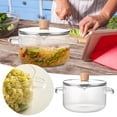 thumbnail image 1 of Cooking Utensils Cooking Pot Glass with Lid 6 Heat Double Handle Thick Bottom Striped Pot for Food and Cooking Enthusiasts, 1 of 6