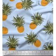 thumbnail image 1 of Soimoi Blue Modal Satin Fabric Pine Fruits Fabric Prints By Yard 42 Inch Wide, 1 of 3