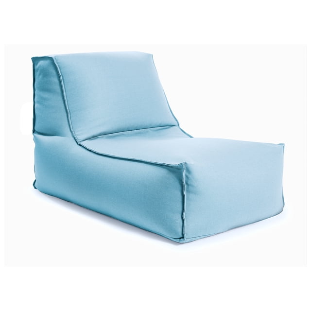 Gouchee Home Alpine Oceania Bean Bag Lounger in light blue with a structured backrest and wide seat, upholstered in water-repellent olefin fabric filled with high-density polystyrene beads, lightweight and ideal for indoor or outdoor kids' seating.