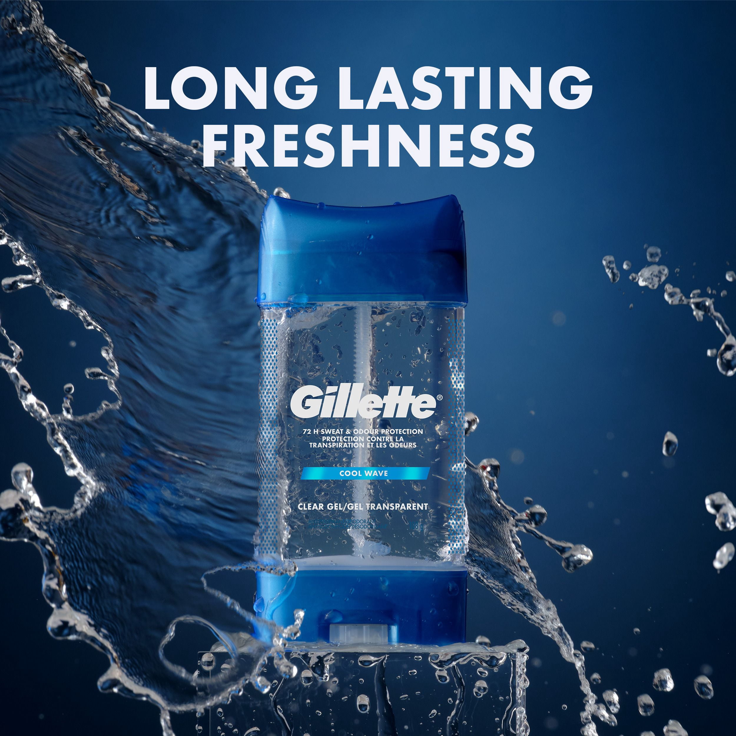 Gillette Antisudorifique en Gel Transparent et Déodorant pour Hommes Parfum Cool Wave