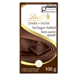 Lindt No Sugar Added Dark Chocolate Bar, 100 Grams
