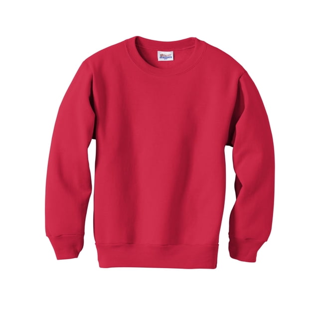 Hanes ComfortBlend EcoSmart Boy`s Crewneck Sweatshirt, XL, Deep Red