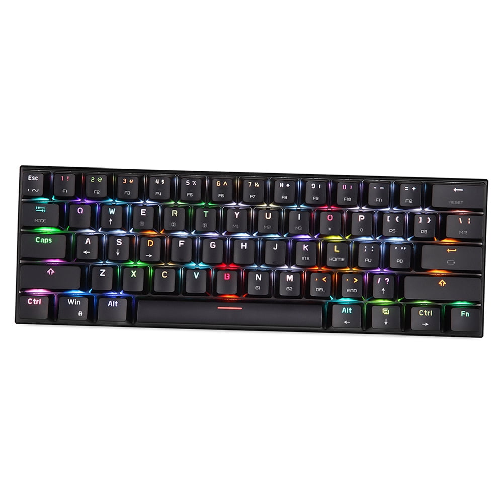 Motospeed CK62 61 Keys RGB Mechanical Keyboard USB Wired BT Dual Mode Gaming Keyboard Black with OUTEMU Blue Switches
