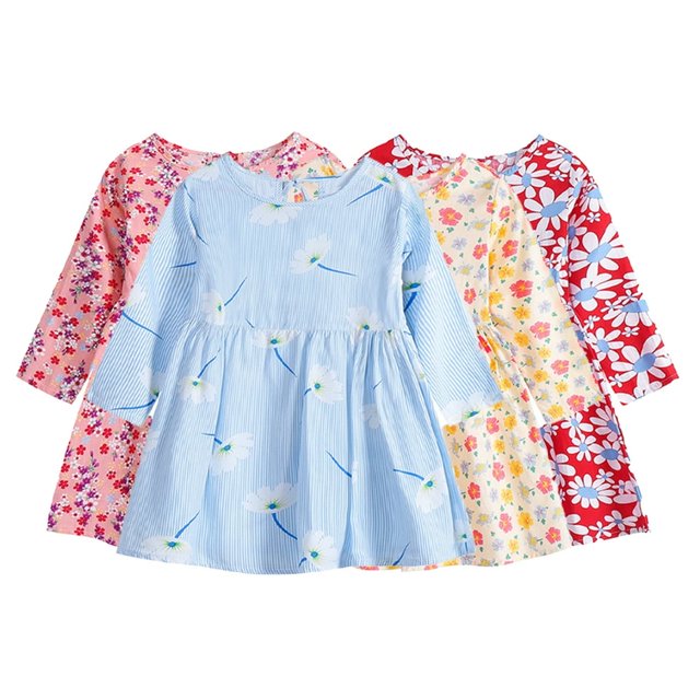 Robe Douce pour Nouveau-Né Robe en Coton Décontractée Automne pour 6M-5Y