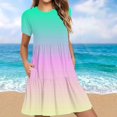thumbnail image 1 of Amzcrzy Robes pour Femmes Robes Décontractées pour Femmes Robes d'Été Décontractées à Manches Courtes Robe T-Shirt à Étages Mini Robes avec Poches Robes Décontractées pour Femmes, 1 of 5