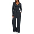 thumbnail image 2 of Soki Women's 2 Piece Sets Fall Outfits Long Sleeve Wide Leg Tracksuits Casual Lounge Set Matching Sets, 2 of 8