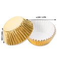 thumbnail image 2 of 100 Pieces Cupcake Paper Liners Mini Non-Stick Decorating Tools Foil Paper Muffin Baking Molds DIY Pastry Chocolate Home Kitchen Bakeware, Gold, 2 of 8