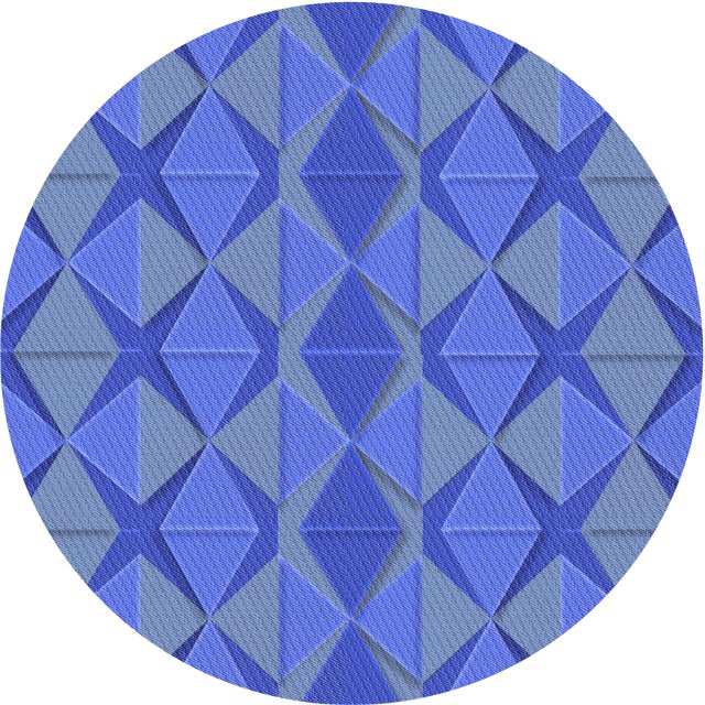 Ahgly Tapis Rond Lavable en Machine Intérieur Transitionnel Bleu Ciel, 5 Pieds Rond