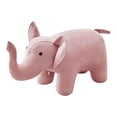 thumbnail image 4 of Sofa Tea Stool Portable Foot Rest with Wooden Legs for Decor Bedroom Outdoor Pink elephant, 4 of 8