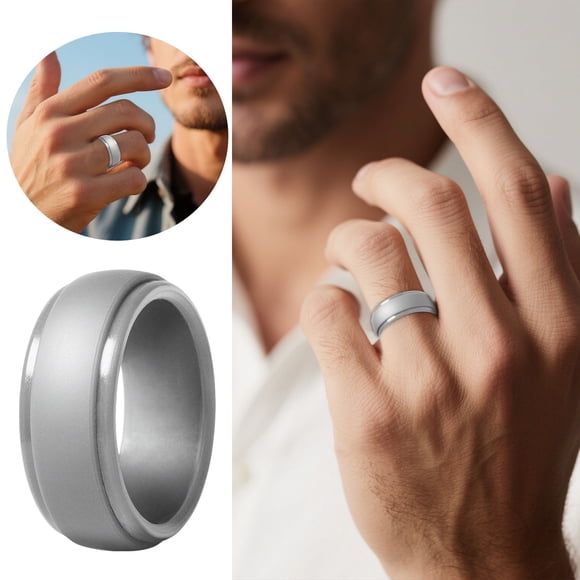 Silicone Ring for Men Women Durable Comfortable Flexible Wedding Band for Daily Wear Workout Sports