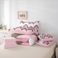 thumbnail image 4 of Erosebridal Futuristic Geometry Bed in a Bag Full size, Pink Stripe Bed Set, Abstract Decor, Reversible, 4 of 5