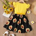 thumbnail image 2 of PatPat Robe à Imprimé Floral de Tournesols Rouge/jaune pour Tout-Petit, 2 of 5