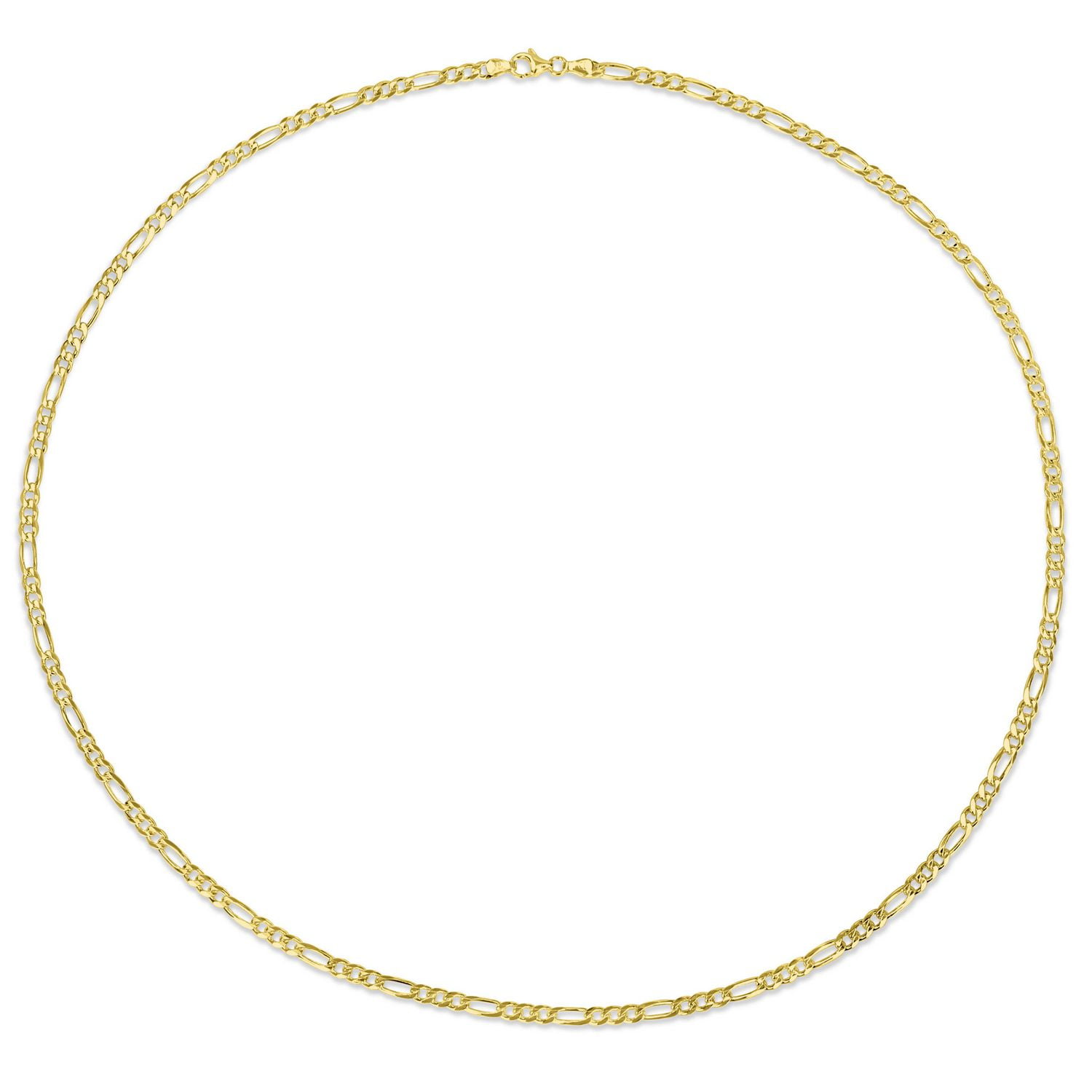 Miabella 18K Yellow Gold Plated Sterling Silver Figaro Necklace