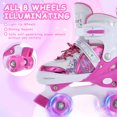 thumbnail image 2 of TOMSHOO TOMSHOO Patins à Roulettes à DEL Réglables pour Enfants - Roues Phosphorescentes, 4 Tailles, Rose et Blanc, Parfaits pour Garçons et Filles, 2 of 6