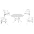 thumbnail image 1 of Homestyles Sanibel Aluminum 5 Piece Outdoor Dining Set in White, 1 of 9
