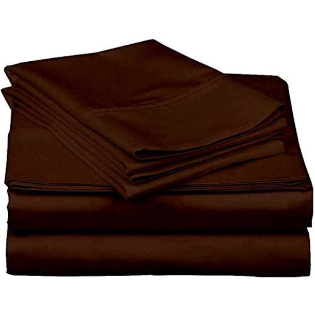 600 Thread Count 4 Piece Sheet Set 15 Inch Deep Pocket 100% Egyptian Cotton Color Colclate Solid Size King